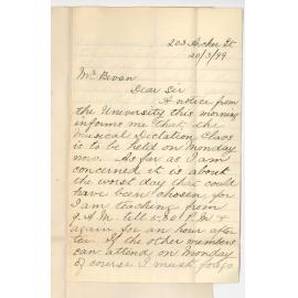 Miss M E Eaton - North Adelaide - Lessons at Conservatorium