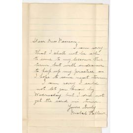 Miss Mabel Pellew - Conservatorium - Discontinuing at Conservatorium