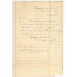 G A Hancock - Bendigo - Acknowledging receipt of Certificates