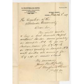 S Mayfield and Sons - Adelaide - Cost of carpet for Ladies Room