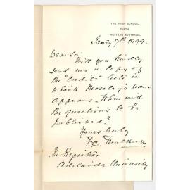 F C Faulkner - High School Perth - Request for Credit Lists in Junior Examinations