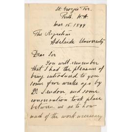 Dr Frank Tratman - Perth - Concerning Medical Students at Perth Hospital and Admission ad eundem gradum