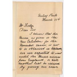 Miss C M Thornber - Unley Park - Music for Examinations