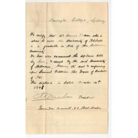 S Fiddian - Sydney - Admission ad eundem statum