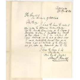 Henry N Barwell - University - Application for Degree of LLB