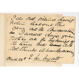 Miss Ellie Wyatt - Discontinuing lessons at Conservatorium