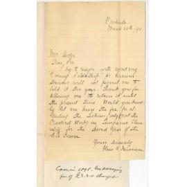 Miss Olive G Newman - Parkside - Resigning Evening Scholarship