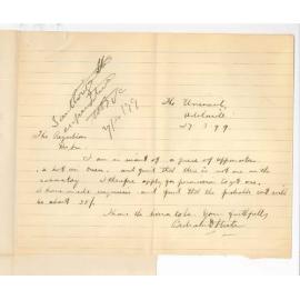 Benham D Steele - University - Request for Apparatus for Laboratory