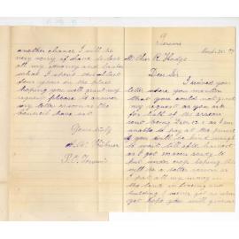 A W Hiibner - Terowie - Concerning arrears in Rent