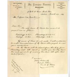 Frank Pullin - Secretary Mr Edward Reeves - Elocution Class