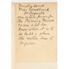 Miss Goodhart - Port Augusta -  Primary music exam form