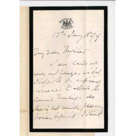 Government House - Forwarding letter from Perth concerning University Examinations