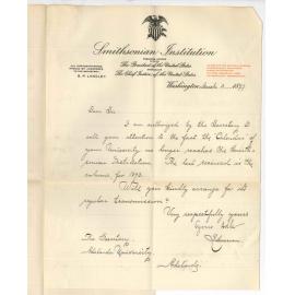 Smithsonian Institution - Washington - Requesting the University Calendar