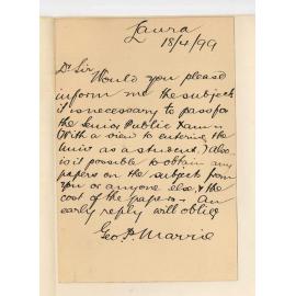 George P Marrie - Laura - Concerning Senior Public examination