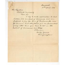 R W Monagham - Cradock - Application for lease of section 9 hundred of Wirreanda