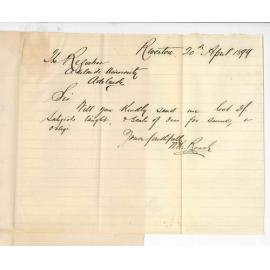 W H Roach - Riverton - Request for particulars of University