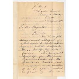 Loretto Convent - Perth - Enquiring on failure of Miss M Wiggett in Junior Public Examination