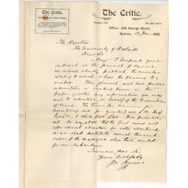 The Critic - George Street Sydney - Soliciting Advertisement