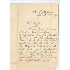 Mrs J Woodgate - Port Wakefield - Fee for the brochure of Music at the Preliminary Exam