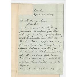 Dr J H Drummond - Moonta - Concerning examinations and Moonta Centre