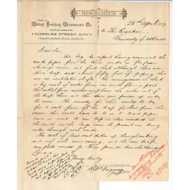 Mutual Sanitary Maintenance Co - Adelaide - Estimate for repairs in Physiological Laboratory