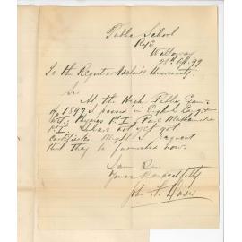 John H Davis - Public School Rye Walloway - Request for Higher Public Certificates