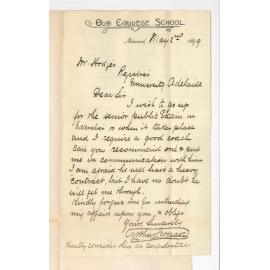 Arthur Leonard - Old College School Norwood - Senior Public Exam