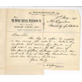 Mutual Sanitary Maintenance Co - Adelaide - Cost of new casing for retort in Laboratory