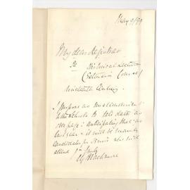 E G Blackmore - Parliament House - Concerning extension lectures