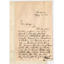 Miss A B Rough - Kadina - Music Examinations and Particulars of Conservatorium