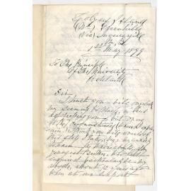 Mrs J Colyer - Colyer's Island NZ - Concerning whereabouts of her brother Daniel Rose