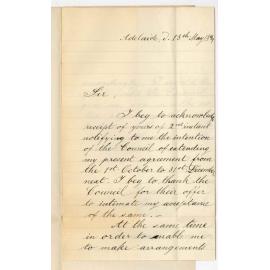 Hermann Kugelberg - Adelaide - Terms of engagement with the University