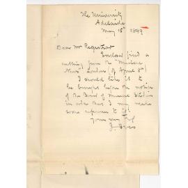 Professor Joshua Ives - University - Concerning protest of Canadian musicians against the action of Associated Board re music examinations
