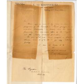 L von Koenneritz - Sydney - Forwarding prospectus of the Maurice Demoulinâs Traite Pratique de la Machine Locomotive