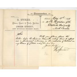 R Spencer - Steam Coach and Trolly Builder - Adelaide - Reduction of interest on loans
