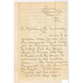 Miss Maude Howie - McLaren Vale - Withdrawing candidate Laura E Thomas from Primary Examinations - Practice of Music