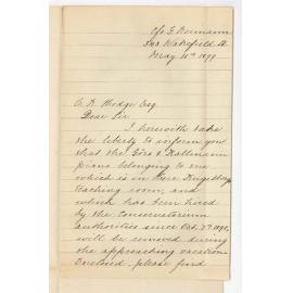 Mrs Sophie Iverson - Adelaide - Gors and Kallmann piano hired by the Conservatorium