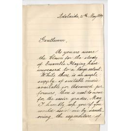 Hermann Kugelberg - Conservatorium - Expenditure for Ensemble Playing for the easier grades