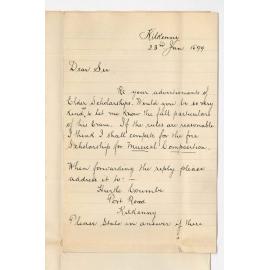 Hurtle Coumbe - Kilkenny - Concerning Elder Scholarships