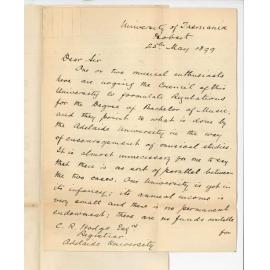 T Stephens - President - Board of Studies University of Tasmania - Particulars of Examinations and Degree of Bachelor of Music