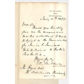 F C Faulkner - Perth - Marks in Junior and Senior Exhibitions in Western Australia