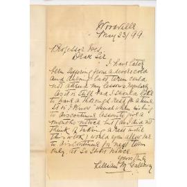 Miss Lillian M Galloway - Woodville - Wishes to discontinue lessons at the Conservatorium