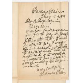 Thomas Scott - Paddys Plains - Forwarding interest on loan