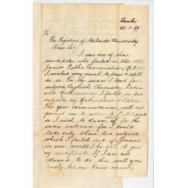 J H Watts - Gawler - Concerning failure in Junior Public Examination