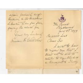 Miss Miriam M Willshire - Blackwood - Lessons at the Conservatorium