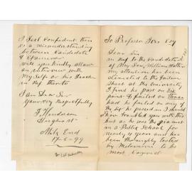 F Henderson - Mile End - Son William Walter Henderson failure in Primary Practice Examination