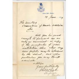 Philip Cheek - Gawler - Requesting Conservatorium regulations