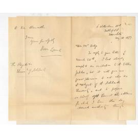 Professor Horace Lamb - University of Manchester - Accepting invitation to Stokes Jubilee