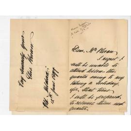 Miss Olive Brown - Old Mildura - Discontinuing singing lessons