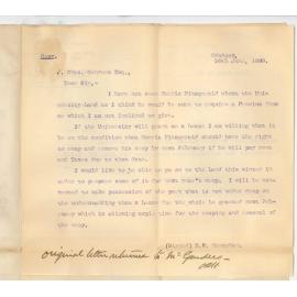 J Charles Genders - Adelaide - Forwarding letter from Mr K W Monaghan concerning Wirreanda Land